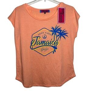 Sun Kissed Jamaica One Love Mango T-shirt Good Vibes Size Large NWT